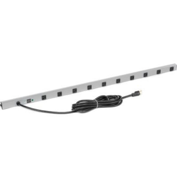 Wiremold Wiremold Surge Protected Power Strip, 10 Outlets, 20A, 3kA, 15' Cord 4810BDS20R